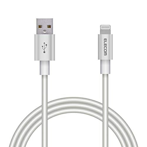 ELECOM Lightning Cable for iPhone Charging Cable with Aluminum Connector, Semi-High Durability, Apple Certified, 1m, Silver MPA-UALPS10SV