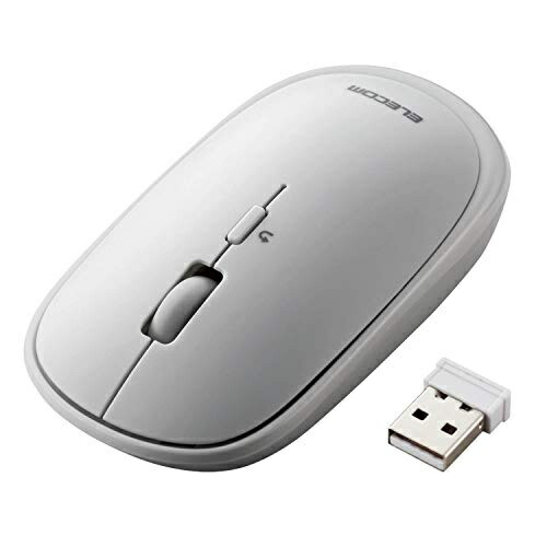 ELECOM Wireless Mouse 2.4GHz Slint M-TM10DBGY Slim Quiet 4-Button with Presentation Mode Function Included Pouch Compatible with Windows and Mac Gray