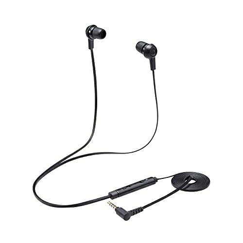 ELECOM Headset Wired Earphone Microphone 4-Pole φ3.5mm Stereo with 4-Pole Conversion Cable Black HS-EP17TBK