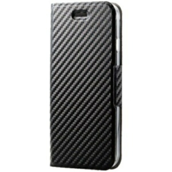 ELECOM iPhone SE (2nd/3rd Generation) / 8 / 7 Case Wallet-Style Leather Slim UltraSlim Carbon-Style Black PM-A22SPLFUCB