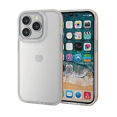 ELECOM iPhone 14 Pro Case Cover Shockproof Impact Absorption Side Plating Gold PM-A22CHVMGD