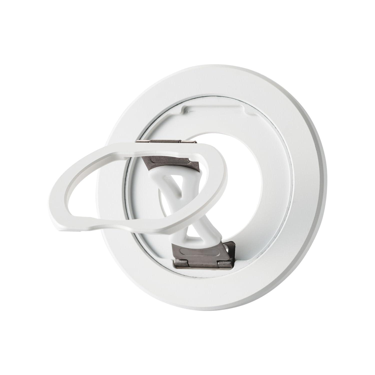 ELECOM Smartphone Ring Magnet Magsafe Smartphone Stand Load Capacity: 800g Fall Prevention Cute White P-STRMKSLWH