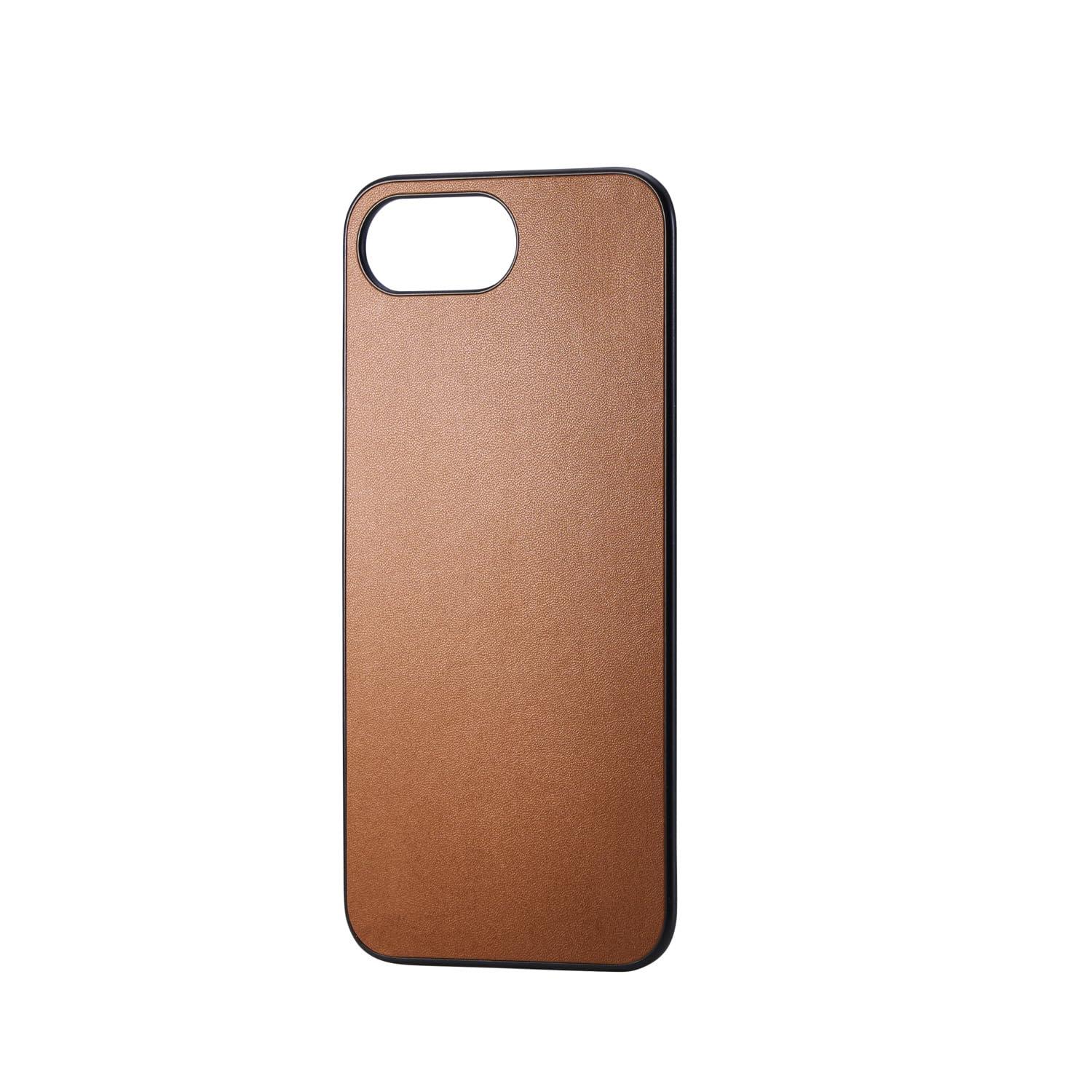 ELECOM iPhone 16e Dress-Up Back Panel Soft Leather Brown PM-A25SMPPLBR