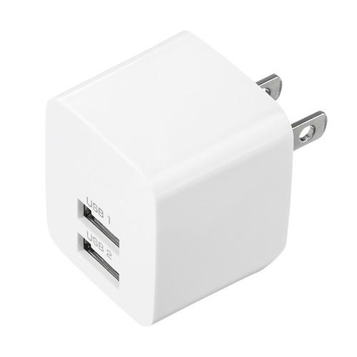 AC 100-240V USB Charger (2 Ports / White)