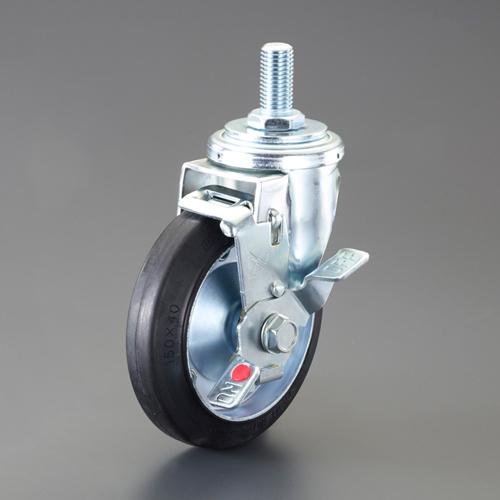 100mm Casters (Swivel Fittings, Screw-Type, with Brakes, Rubber)