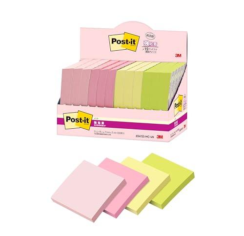 Post-it Notes, Strong Adhesive, Notebook, Multi-Color 4N, 75×75mm, 90 Sheets, 4 Colors, 3 Pads Each, Paper Box, 6541SS-MC-4N