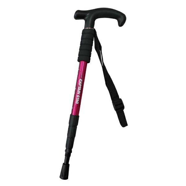 CAPTAIN STAG Hiking Trekking Pole T-Grip Compact 4-Section Telescopic Pink FEEL BOSCO UM-2315