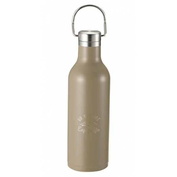CAPTAIN STAG Sports Bottle Water Bottle Direct Drink Double Stainless Bottle Vacuum Insulated Heat Retention/Cold Retention Hanger Bottle 480ml Khaki Monte UE-3423