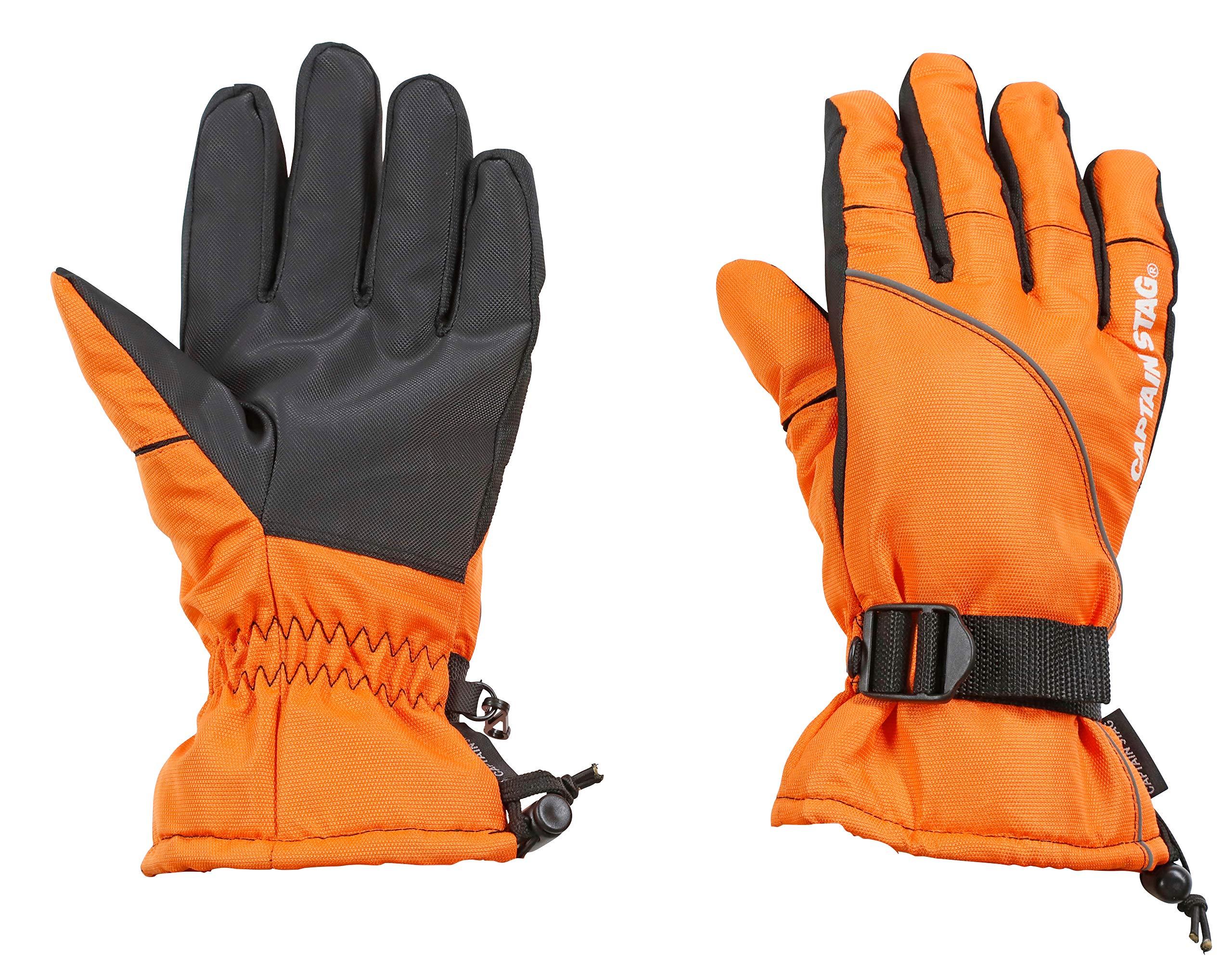 CAPTAIN STAG Gloves Waterproof Cold-Resistant 3D Design Men's XL Size Orange×Black UX-974