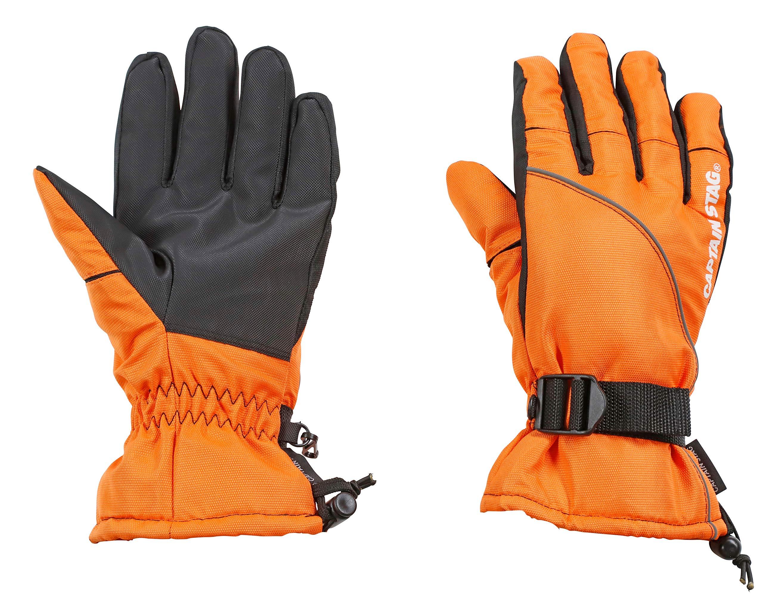 CAPTAIN STAG Gloves Waterproof Cold-Resistant 3D Design Men's L Size Orange×Black UX-975