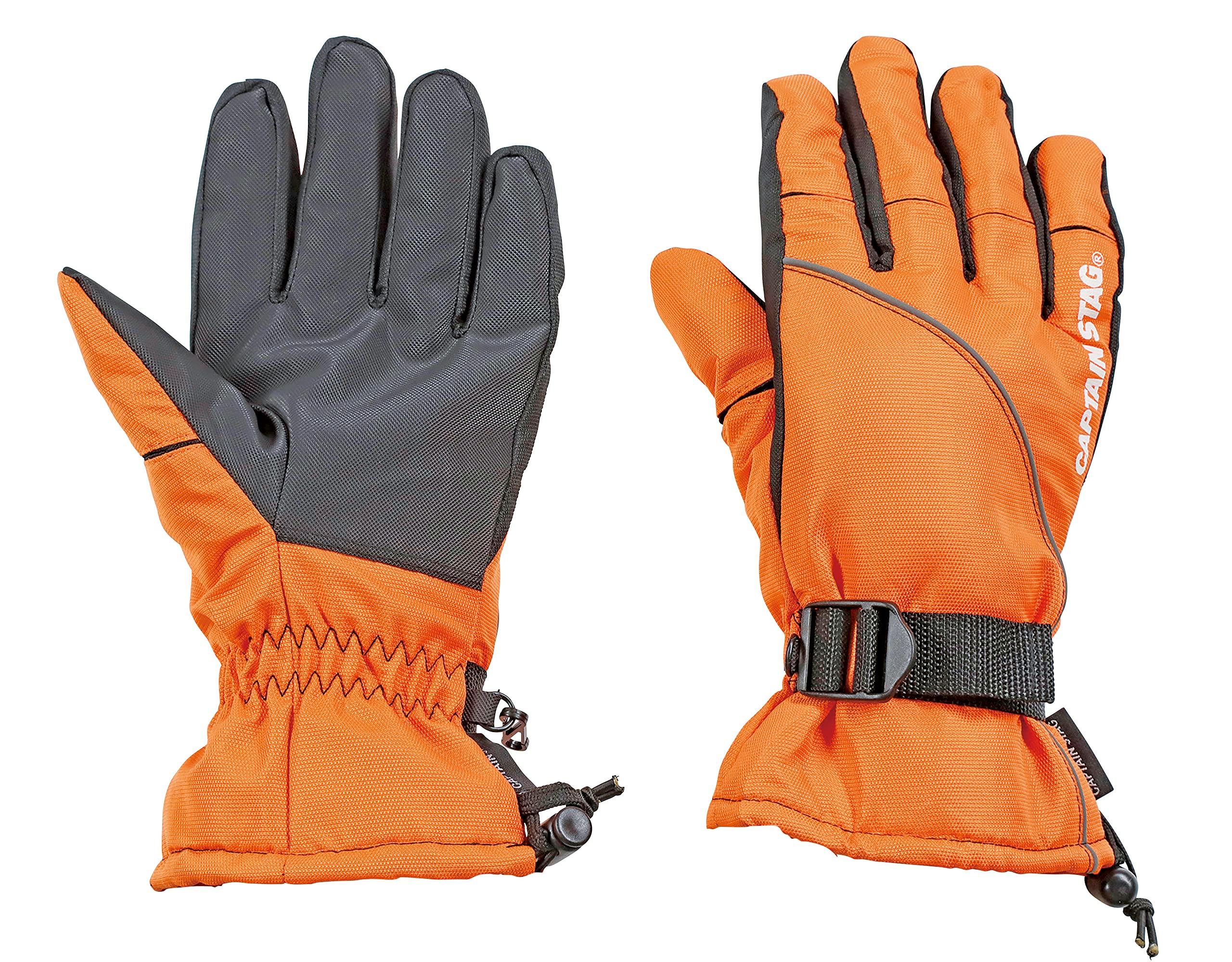 CAPTAIN STAG Gloves Waterproof Cold-Resistant 3D Design Men's Size S Orange×Black UX-1196