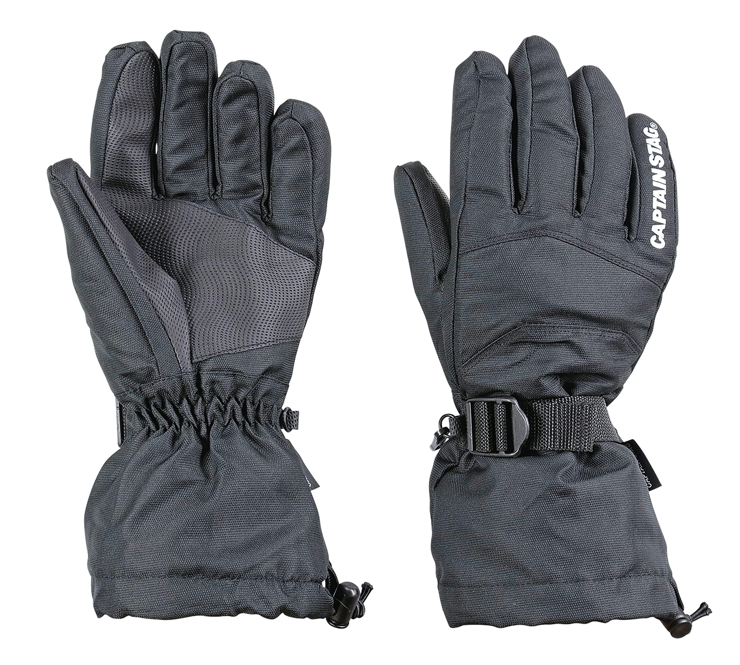 CAPTAIN STAG Gloves Waterproof Cold-Weather Long Lined with Fleece Lining Men's Size S Black UX-1197