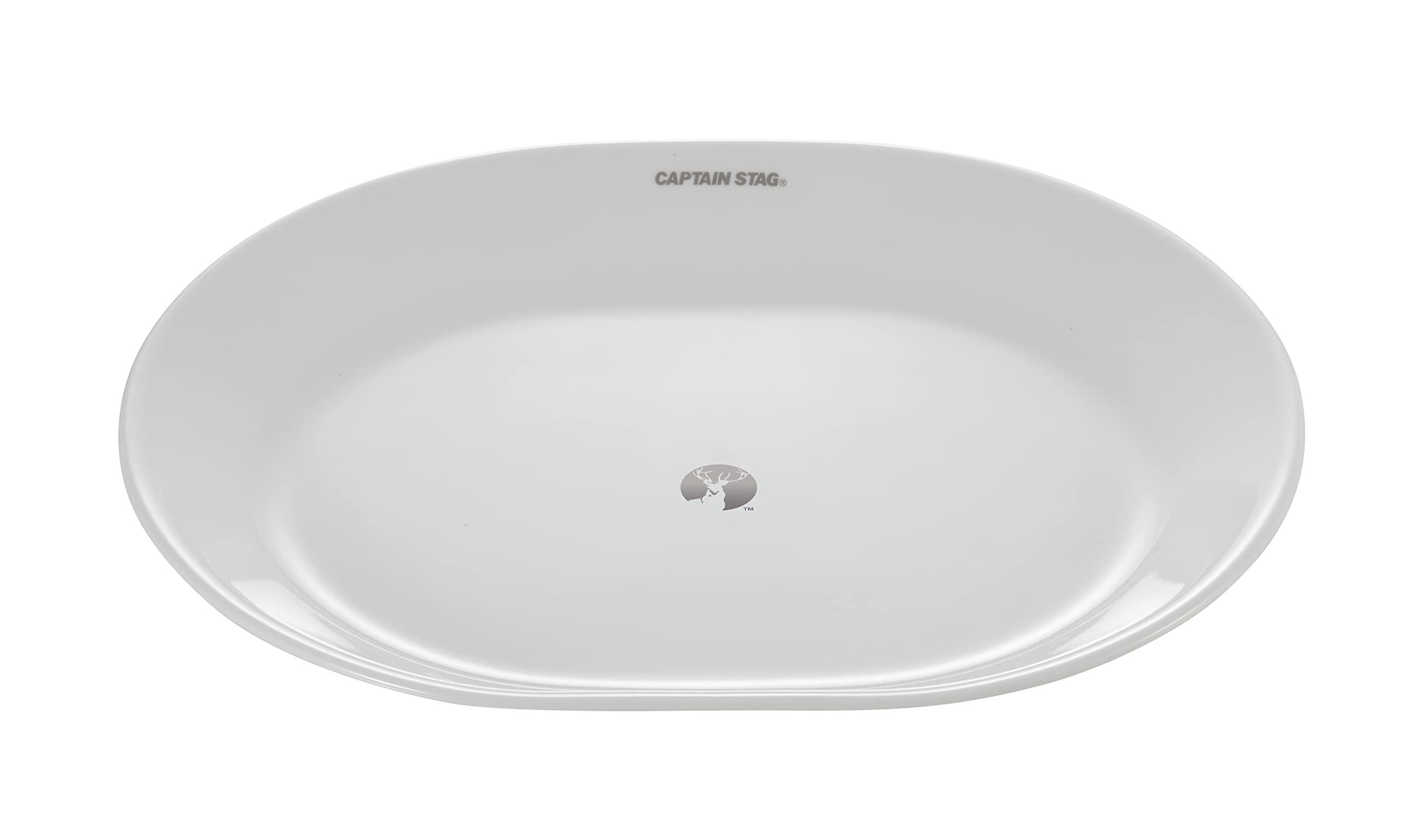 CAPTAIN STAG CS×Corelle Tableware Plate Oval Plate 31cm Shatter-Resistant Lightweight Microwave Safe Oven Safe Dishwasher Safe White UH-557 Width 310 × Depth 255 × Height 20mm