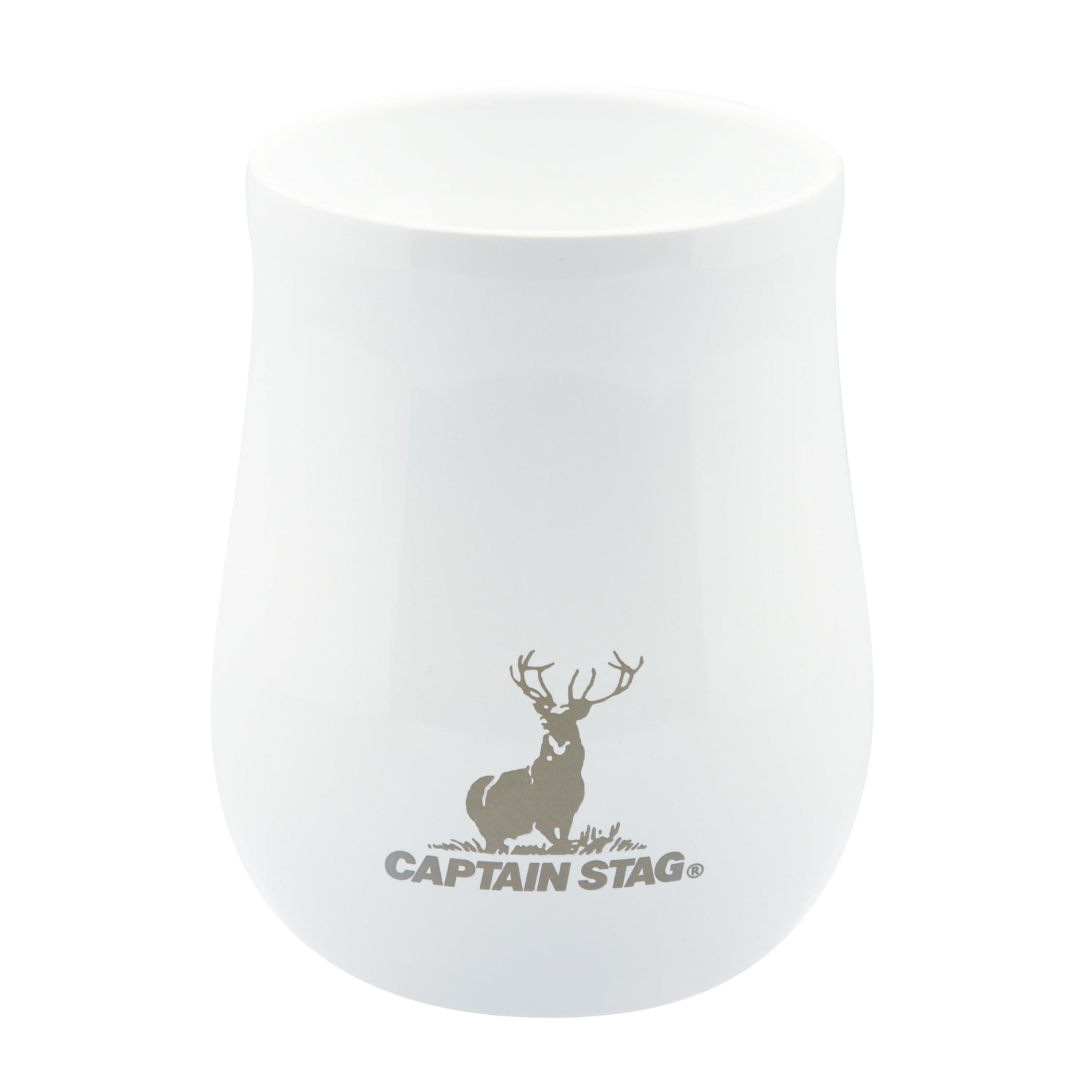 CAPTAIN STAG Outdoor Cup Mug Vacuum Double-Wall Tumbler 240ml Insulated Stainless Steel Ceramic Ceramic White UE-3618