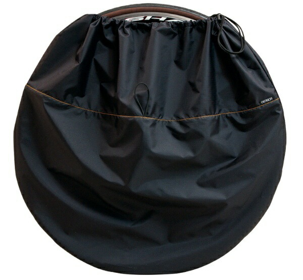 Ostrich (OSTRICH) Bike Transport Accessories [Wheel Cover, Lightweight Type] Drawstring Pouch, 1 Wheel, Black, 760×680mm