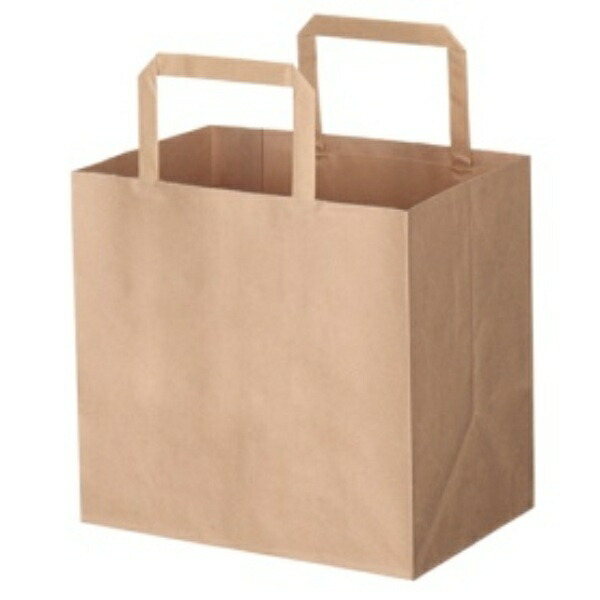 Shimojima Heiko Handle Paper Bag Flat Charm Bag 220-1 Unbleached Kraft 22x15x21cm 50 Sheets