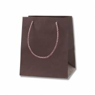 Heyko Handle Paper Bag Color Arrangement Bag SS Dark Brown 23x23x27cm 10 Sheets