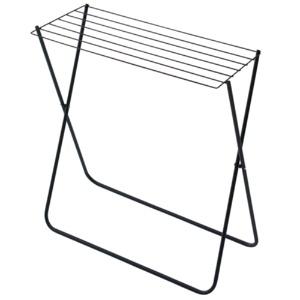 Tenma A chic drying rack that complements any interior design Laundry drying rack for indoor use Black drying rack Bath towel stand Width 70 × Depth 30 × Height 71 cm PSBK-02