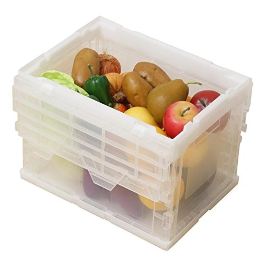 Iris Ohyama Container Folding Container Hard Type with Integrated Lid HDOH-20L Clear