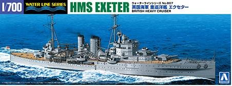Aoshima Cultural Textbook Co., Ltd. 1/700 Waterline Series No.807 British Heavy Cruiser HMS Exeter Plastic Model Kit (Ship)