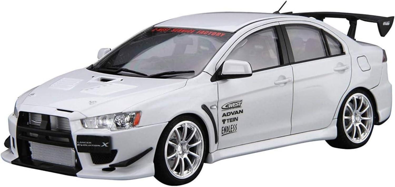 Aoshima Cultural Textbook Co., Ltd. 1/24 The Tuned Car Series No.19 Mitsubishi C-WEST CZ4A Lancer Evolution X '07 Plastic Model Kit (Automobile)