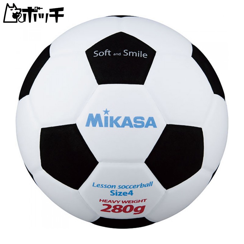 MIKASA Junior Soccer Ball Size 4 Smile Soccer (For Elementary School Students) Approx. 280g White/Black Stitched Ball SF428-WBK Recommended Inflation Pressure 0.15~0.20 kgf/cm²