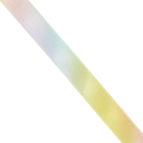 Konishi Ribbon Pastel Rainbow Pattern Double Satin Ribbon 18mm Width × 30m Roll KR3571-18MM-1
