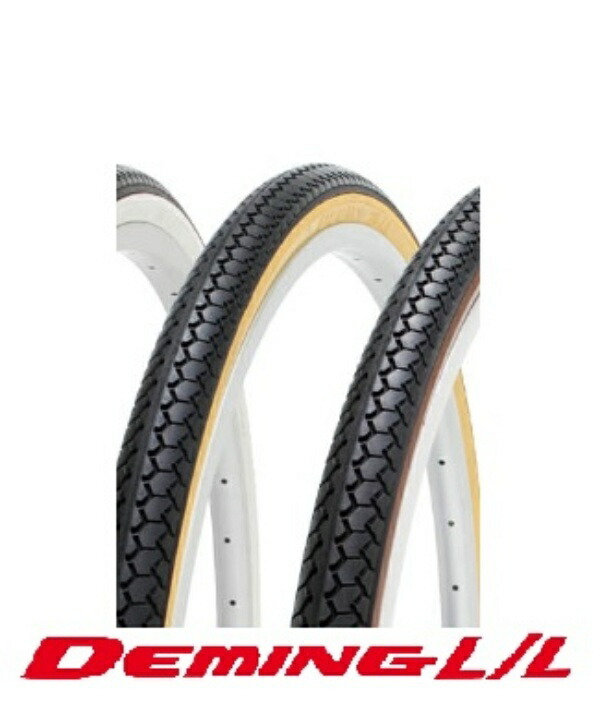 Shinko Deming L/L [SR078] Tire and Tube Pair (with Flap) Black/Amber 27x1-3/8