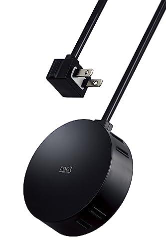 ELECOM Power Strip - Decorative Interior Design roo't Round 4-Outlet 2.5m Black AVT-D4-2425BK