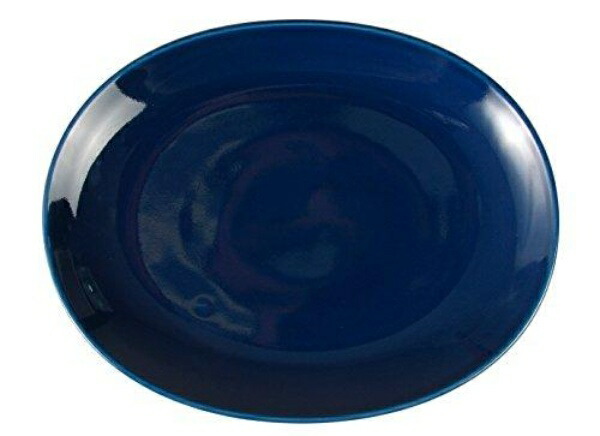 Saikai Pottery Hasami Ware Common Plate Dish Oval Navy Diameter approx. 27cm Microwave and Dishwasher Safe Made in Japan 13221