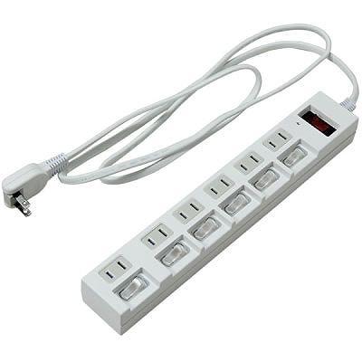 YAZAWA Energy-Saving Power Strip with Individual On/Off Switches, White Y02BKS672WH