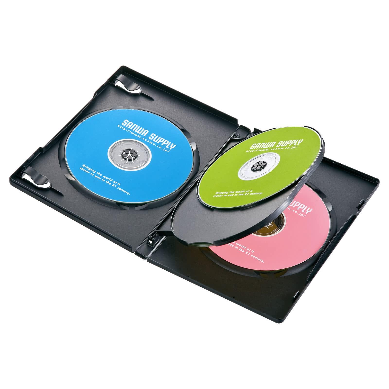 Sanwa Supply DVD Tall Case (4-Disc Capacity, 10-Pack, Black) DVD-TN4-10BKN