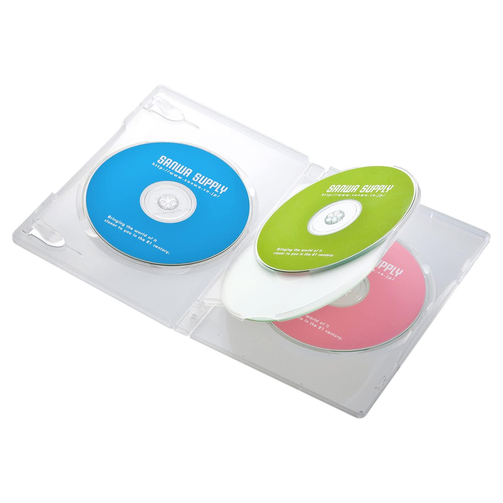 Sanwa Supply DVD Tall Case (4-Disc Capacity, 10-Pack, Clear) DVD-TN4-10CL
