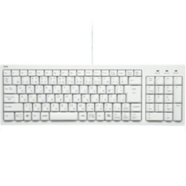 Sanwa Supply Wired Compact Keyboard with Numeric Keypad USB Connection Japanese 103-Key Membrane USB-PS/2 Conversion Adapter Included White SKB-KG2WN2
