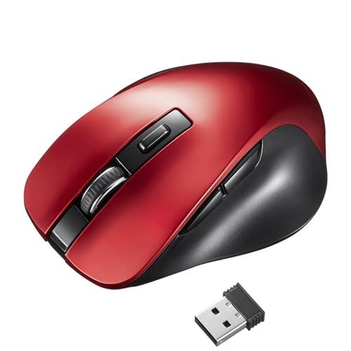 Sanwa Supply Wireless Blue LED Mouse (5-Button, Red) MA-WB518R
