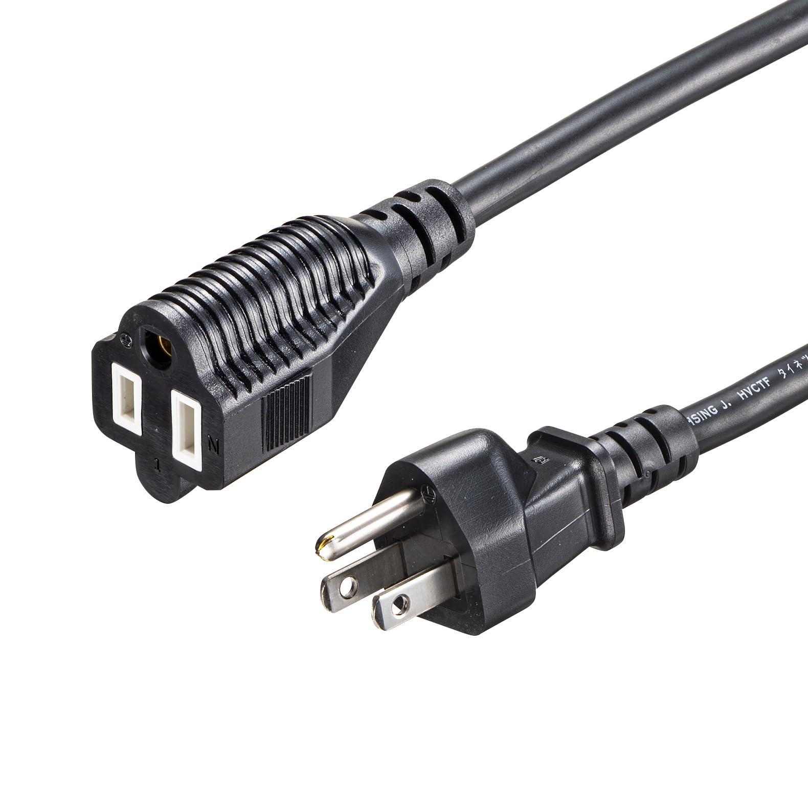 Sanwa Supply Power Extension Cord (Black, 5m) TAP-EX353-5BK