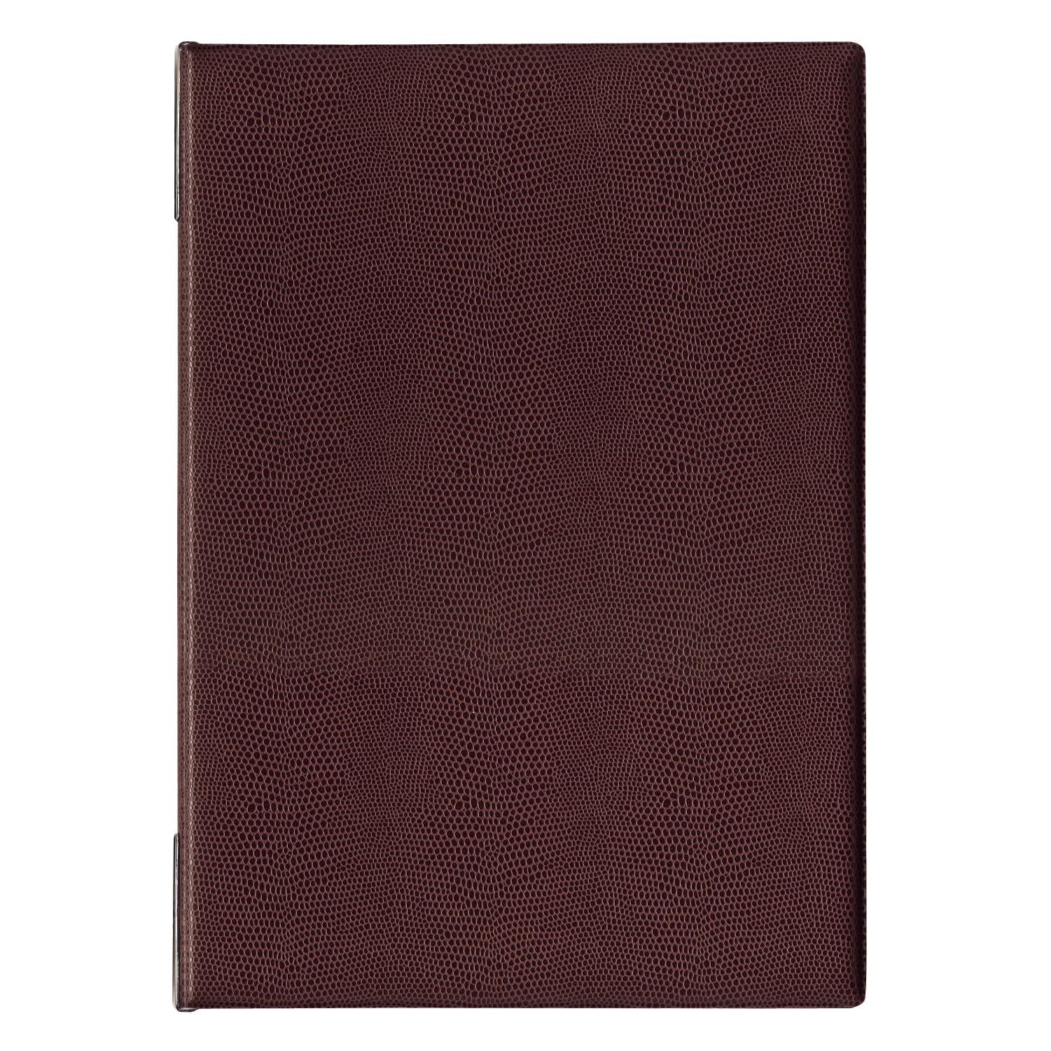 Open Kogyo Menu File A4 Leather-Style 6 Pages Brown MN-200-BR