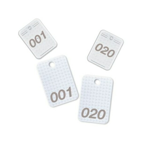 Open Industry Cloak Ticket Parent-Child Tag Number Tag 001-020 Mesh-Style White BF-160-WH