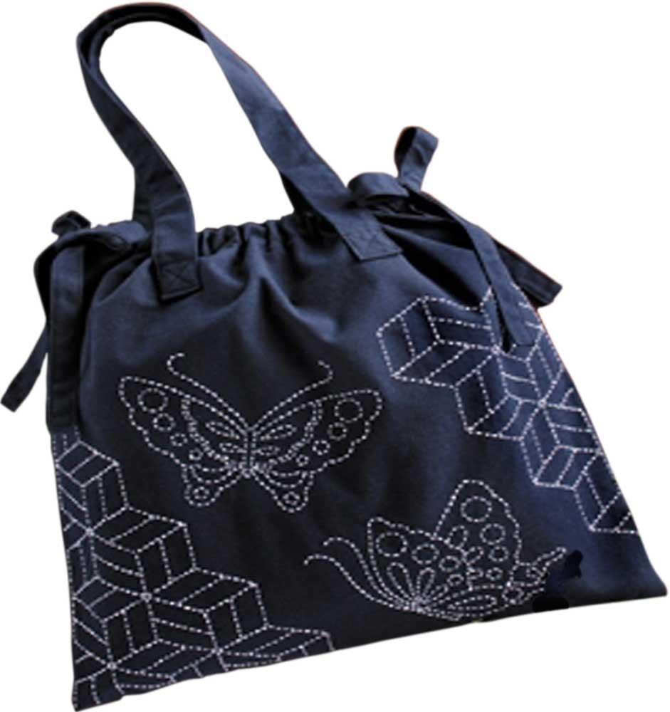 Olimpas Silk Sashiko Shoulder Bag Making Kit (Butterfly and Parquetry)/257