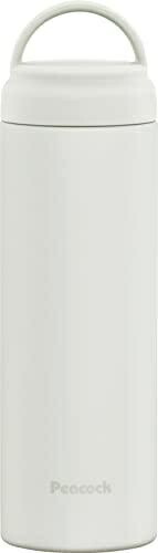 Peacock Thermos Industrial (The-peacock) Peacock Screw-Top Mug Bottle White 480ml Water Bottle Insulated Hot/Cold Vacuum Insulated Thermos Tumbler Coffee Mug Easy to Clean Mug Bottle AKZ-48 W