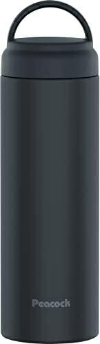 Peacock Thermos Industrial (The-peacock) Peacock Water Bottle Stainless Steel Bottle Screw-Top Mug Bottle (With Handle) Insulated for Hot/Cold 480ml Charcoal Gray AKZ-48 HCH