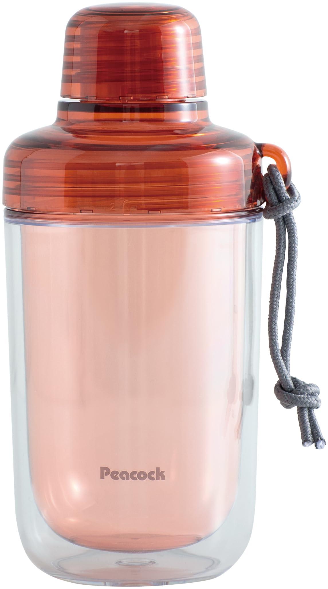 Peacock Thermos Industrial (The-peacock) Clear Bottle 340ml Brick Water Bottle Lightweight Shaker PPB-35 XR