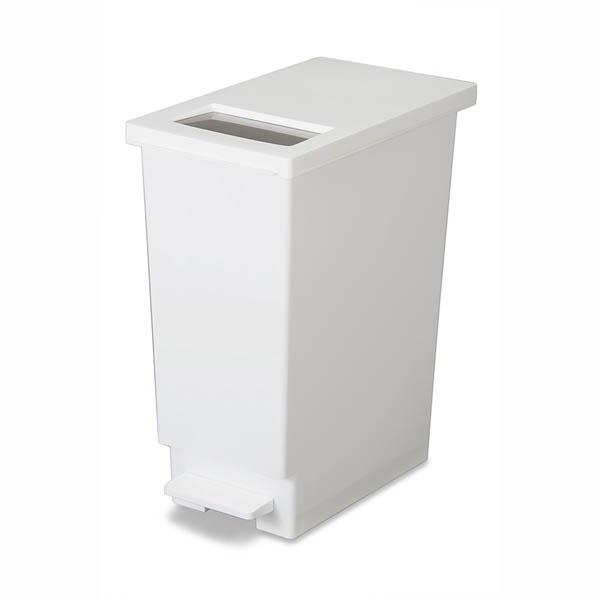 Shinkisei Tombo Unido Trash Can 45L with Lid Push-Type Pedal Design White 45S Width 26.5 × Depth 45.5 × Height 55.5 cm Made in Japan
