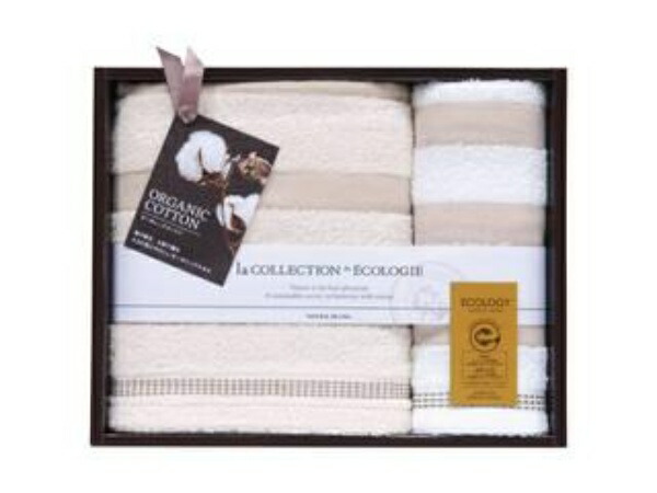 Japan U-Tensil Towel Set (1 Bath Towel, 1 Face Towel) Natural Island Senshu India Organic Eco Mark Certified Product TNI2503515