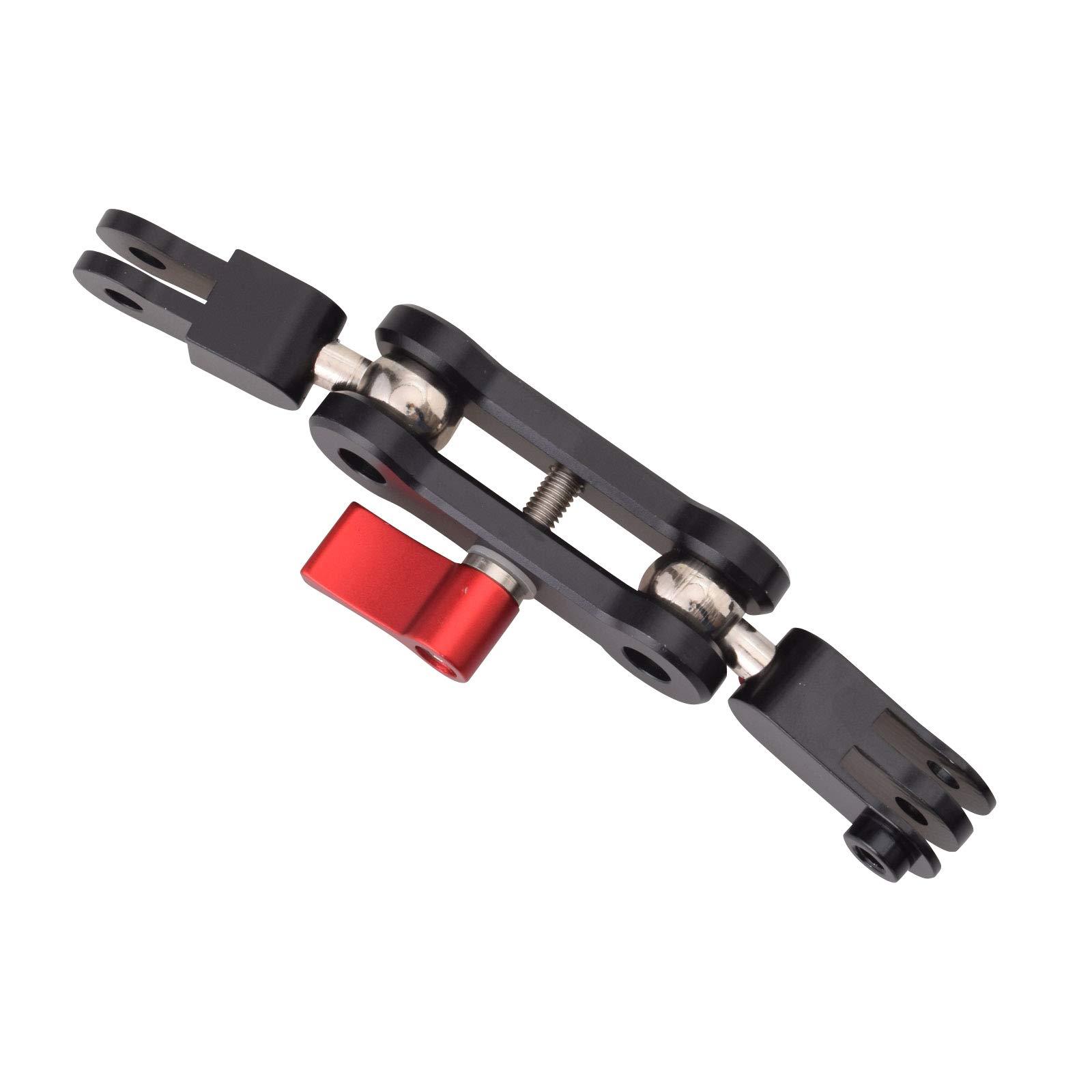 Etsumi Action Camera Accessory Aluminum Adjustable Arm B for GoPro - Freely Adjustable Angle - Black/Red VE-2247