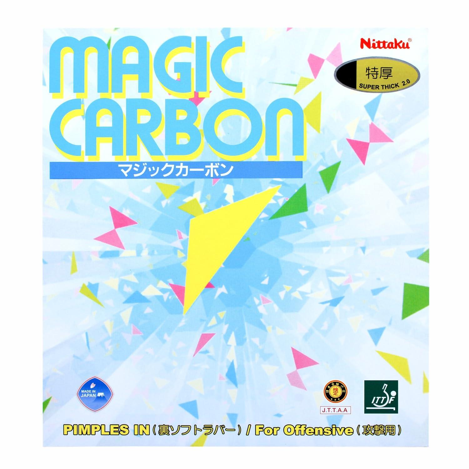 Nittaku Table Tennis Rubber Magic Carbon Back Soft High Elasticity NR-8210 Black Extra Thick