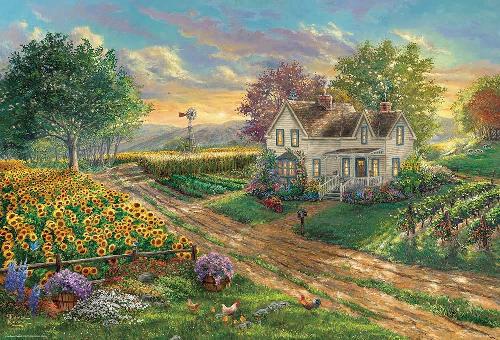 Beverly 1000-Piece Jigsaw Puzzle: Country Road with Sunflowers in Bloom (49×72 cm) 1000-025