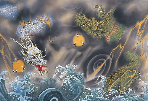 Beverly 1000-Piece Jigsaw Puzzle Twin Dragons (49×72 cm) 1000-046