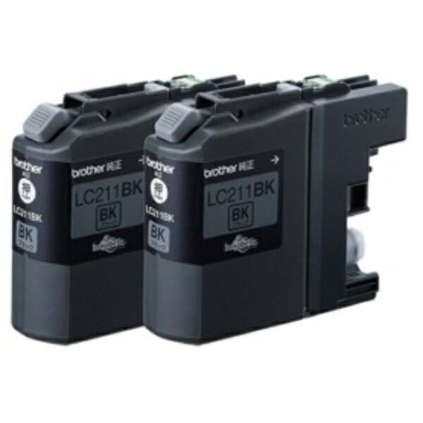 Brother Ink Cartridge Value Pack Black LC211BK2PK 1 Box (2 Cartridges)