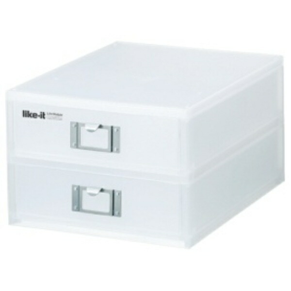 Like-it Storage Case A4 Drawer Document Case Vertical 2-Tier Width 26 × Depth 35 × Height 18.5 cm White (Semi-Transparent) Made in Japan MX-52 Series Cumulative Sales Exceed 10 Million Units File Unit Document Storage Box Stationery Storage Desktop Storage Tool Storage Packaging Materials